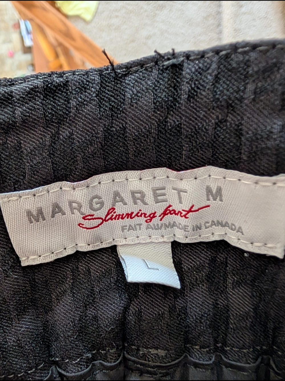 Margaret M Black Textured Slim Pant